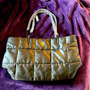 Black puffy Victoria’s Secret tote bag NWT!
